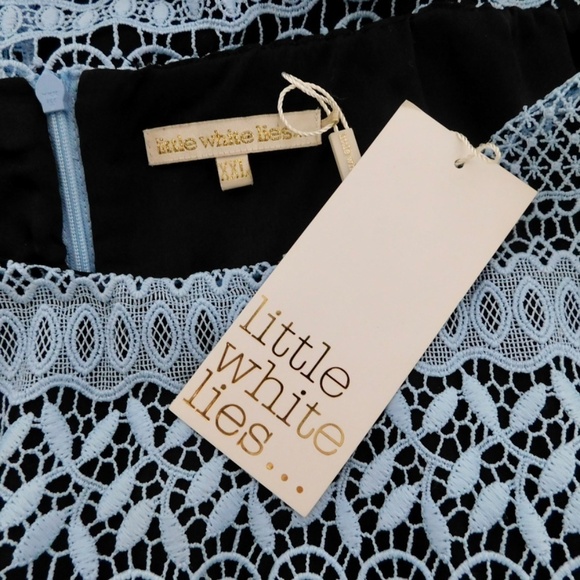 NWT!! LITTLE WHITE LIES Blue Crochet Lace Peplum Sheath Dress XX-Large XXL - Picture 11 of 14